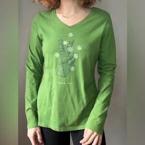 Life is Good Peace Out Winter Snowflake Long Sleeve